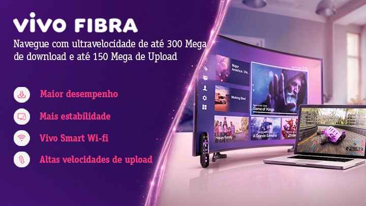 Vivo Internet Fibra Ultravelocidade 300 Mega - Maior Desempenho - Vivo Smart Wi-Fi - Ecotelecom