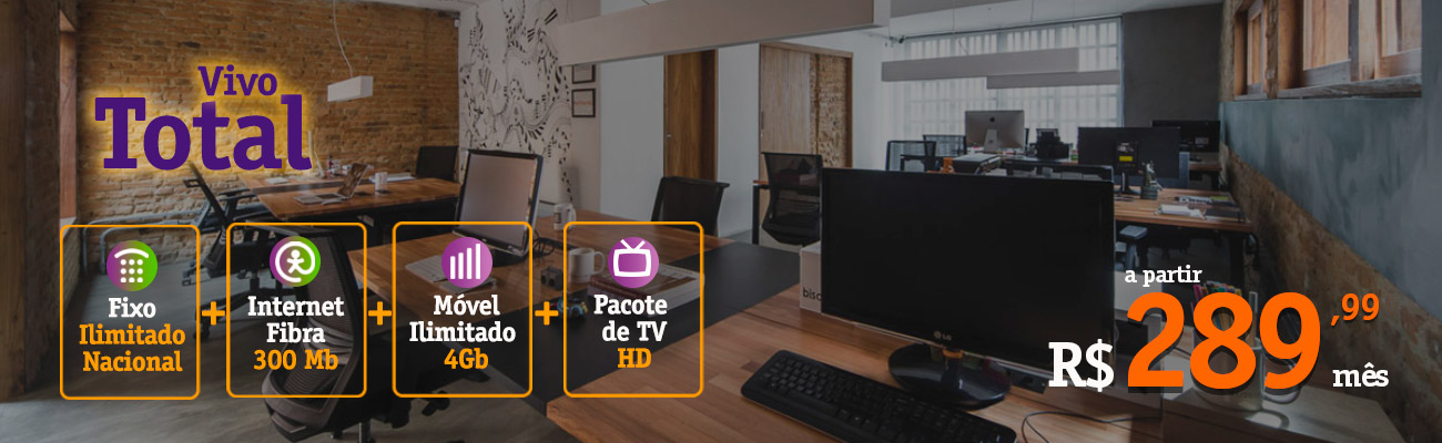 vivo Total + Internet Fibra + Intenert Móvel - Vivo Empresas Ecotelecom